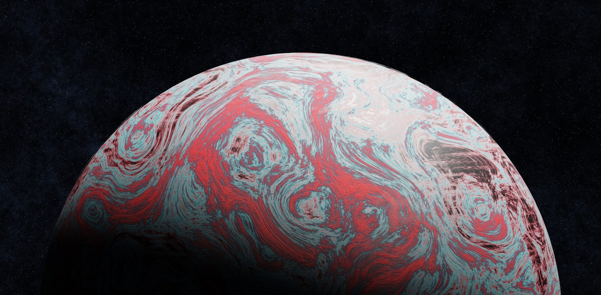 The red planet Mars photographed against black space